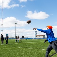 April Field Day 2021: playing football bowling